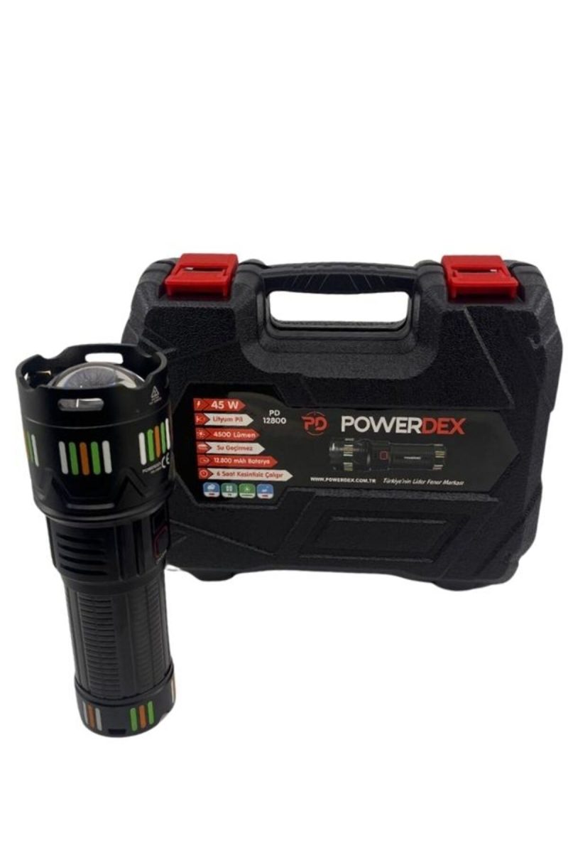 Pd-12800 45 Watt 4500 Lümen Zoomlu Profesyonel Avcı El Feneri Kapıda Ödeme - Görsel 4