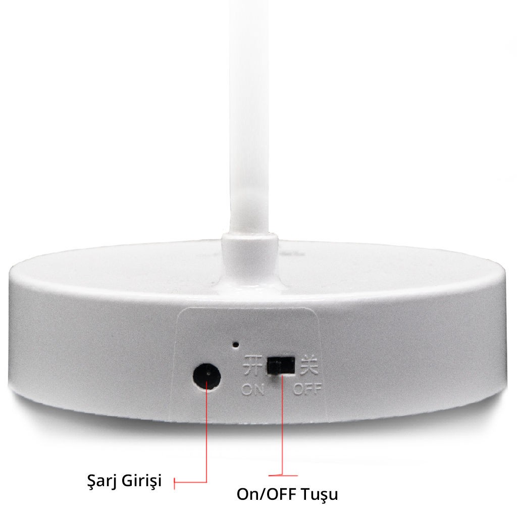 PS-1931 Şarjlı Dokunmatik 20 Led Çalışma Okuma Işığı Flexible Masa Lambası Beyaz Kapıda Ödeme - Görsel 3