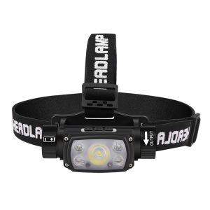 PeakStar PS-200 XHP50+ 2*XPE+2* LED 180 Derece Ayarlanabilir Mıknatıslı Sensörlü Su Geçirmez Kafa Lambası Kapıda Ödeme