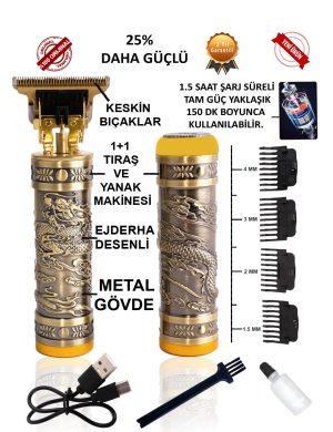 KP-2074 2 in 1 Profosyonel Suya Dayanaklı Ense Ve Yanak Makinası Kapıda Ödeme