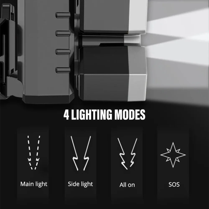 212 Model Şarjlı 5 Led 4 Modlu Cob Led Avcı Balıkçı Kamp Süper Kafa Lambası Kapıda Ödeme - Görsel 3