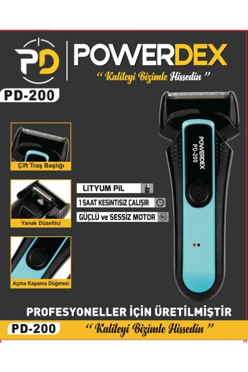 PowerDex PD-200 Şarjlı Sıfır Sakal Traş Makinesi Kapıda Ödeme - Görsel 3