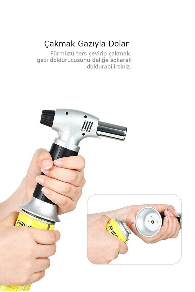Pürmüz Çakmak Dolduralabilir Profesyonel Metal Gövde Kapıda Ödeme - Görsel 5