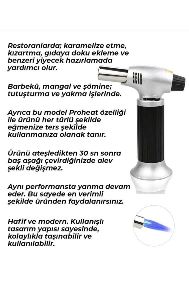 Pürmüz Çakmak Dolduralabilir Profesyonel Metal Gövde Kapıda Ödeme - Görsel 4