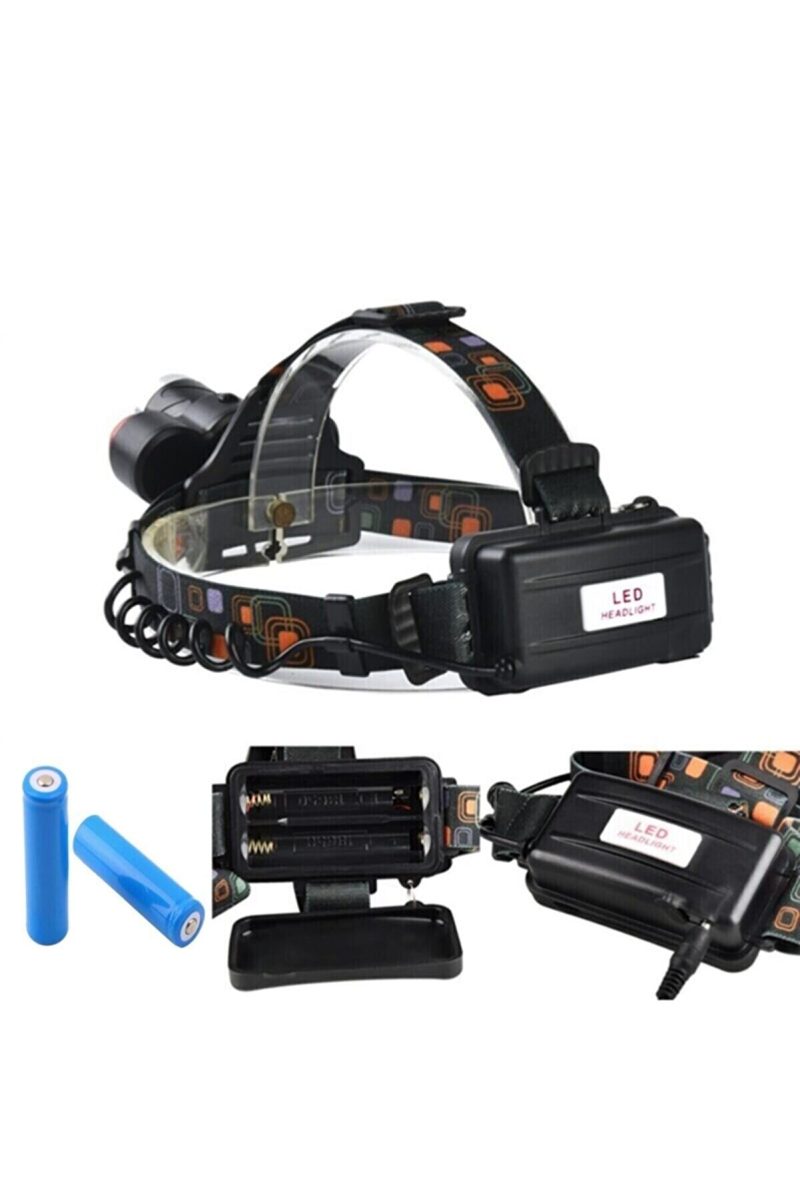 10w T6 Cree Led 1200 Lümen Profesyonel Şarjlı Kafa Feneri Kapıda Ödeme - Görsel 2