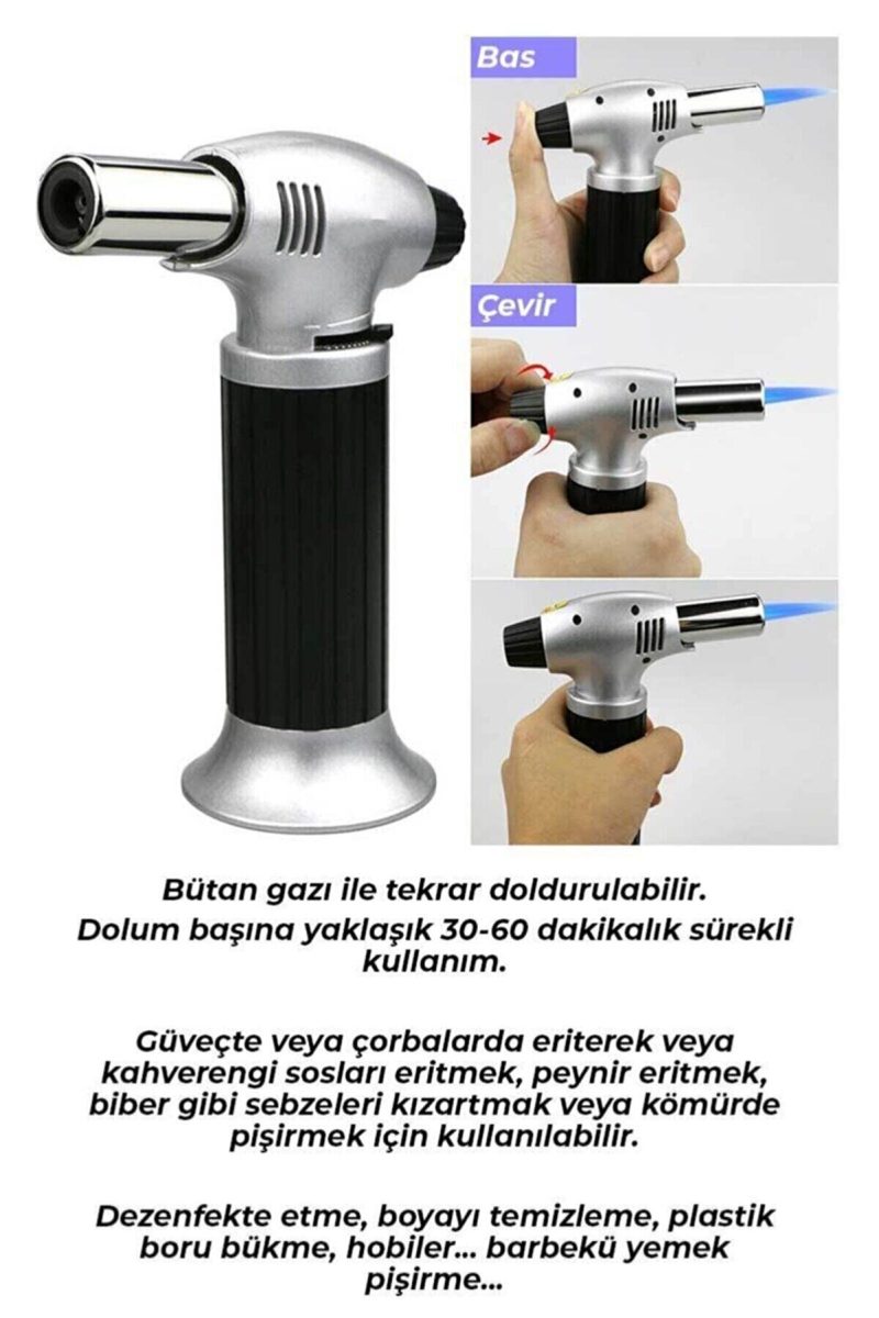 Pürmüz Çakmak Dolduralabilir Profesyonel Metal Gövde Kapıda Ödeme - Görsel 3