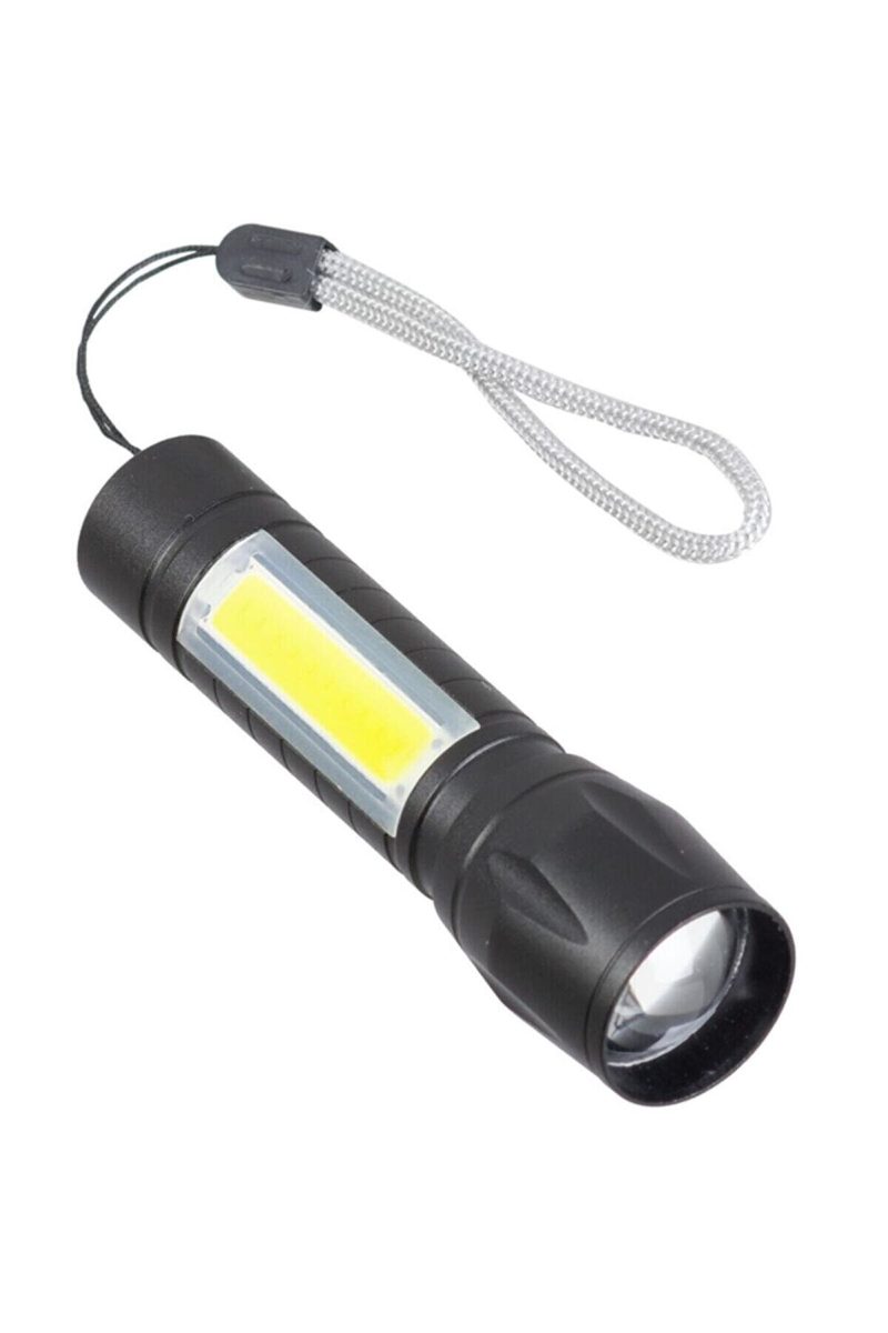 Şarjlı Metal Yağmur Suyu Geçirmez Xpe+ Cob Led'li El Feneri Kapıda Ödeme - Görsel 3