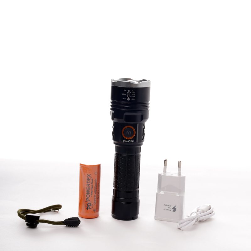 Powerdex PD-6696 Yağmur Suyu Geçirmez 15Watt Süper LED Profesyonel Şarjlı El Feneri Kapıda Ödeme - Görsel 3