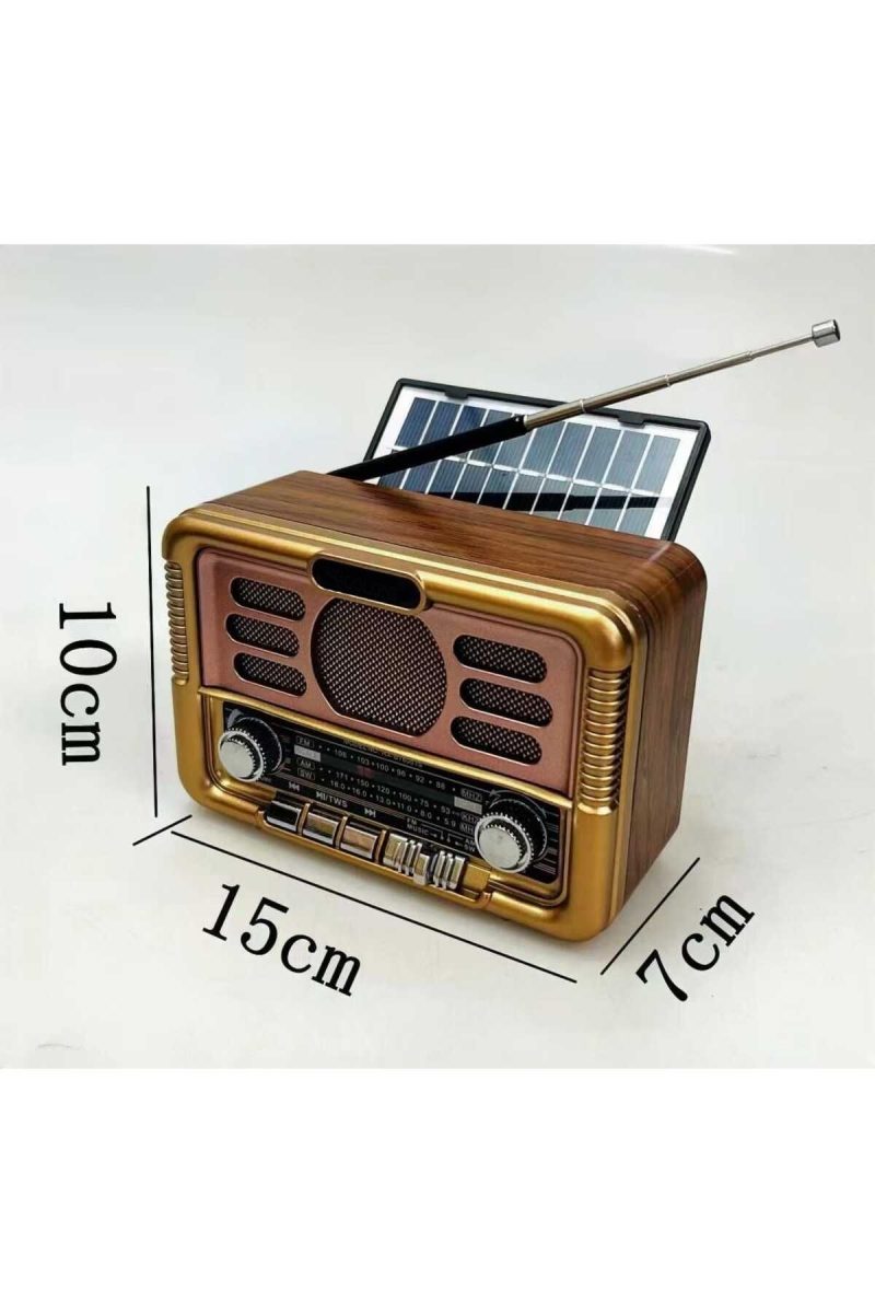 Rt-671 Usb Bt Radyo Nostajık Solar Paneli Müzik Çalar Kapıda Ödeme - Görsel 3