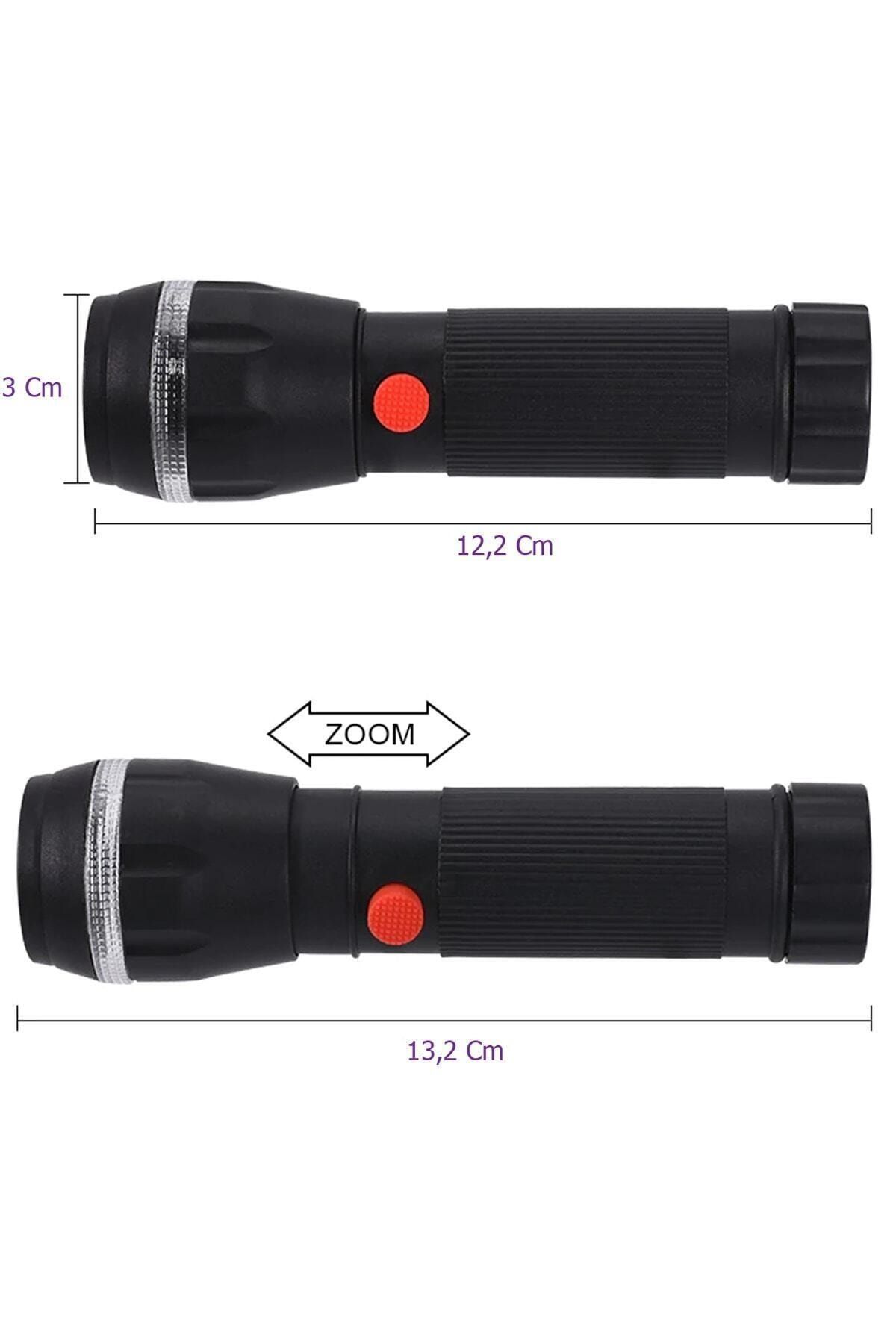 PeakStar PS-7083 Plastik Zoomlu Pilli El Feneri Kapıda Ödeme - Görsel 2