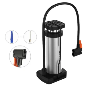 Yüksek Basınçlı Alüminyum Gümüş Renk Top Bisiklet Taşınabilir Hava Ayak Pompası Kapıda Ödeme