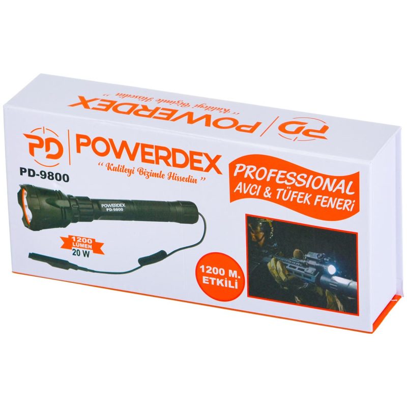 Powerdex 20W 1200 Lümen Şarjlı Tüfek Feneri Kapıda Ödeme - Görsel 5