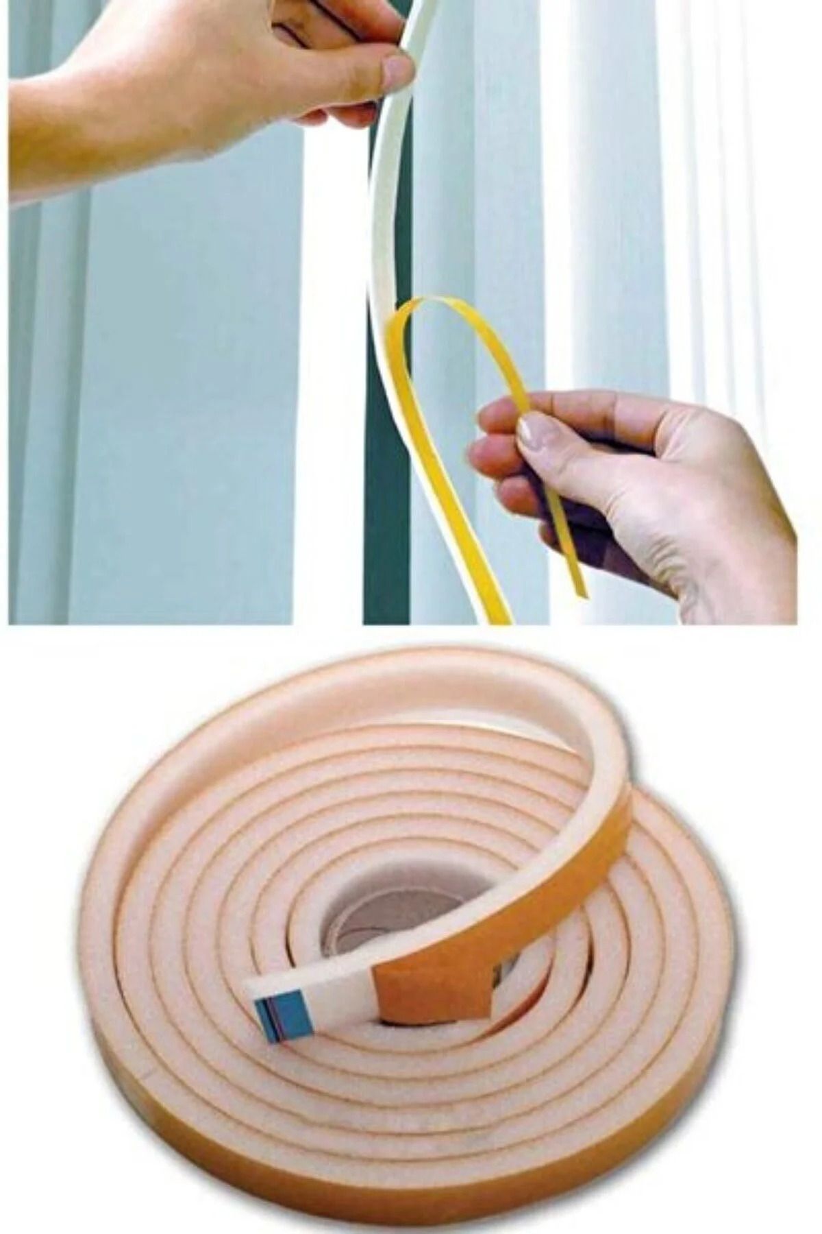 9 Metre Pencere Izolasyon Bandı Yapışkanlı Cam Yalıtım Süngeri Rüzgar Soğuk Kesici Pimapen Fitili Kapıda Ödeme