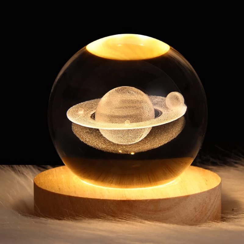 Saturn Işıklı Cam Küre Kod 59 Kapıda Ödeme