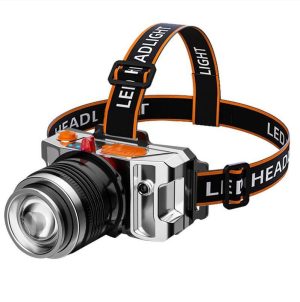 PeakStar PS-009 Güçlü Süper Parlak Sensörlü T6 LED Uzun Menzilli Su Geçirmez 1200 Lümen USB Şarj Edilebilir Kafa Lambası Kapıda Ödeme