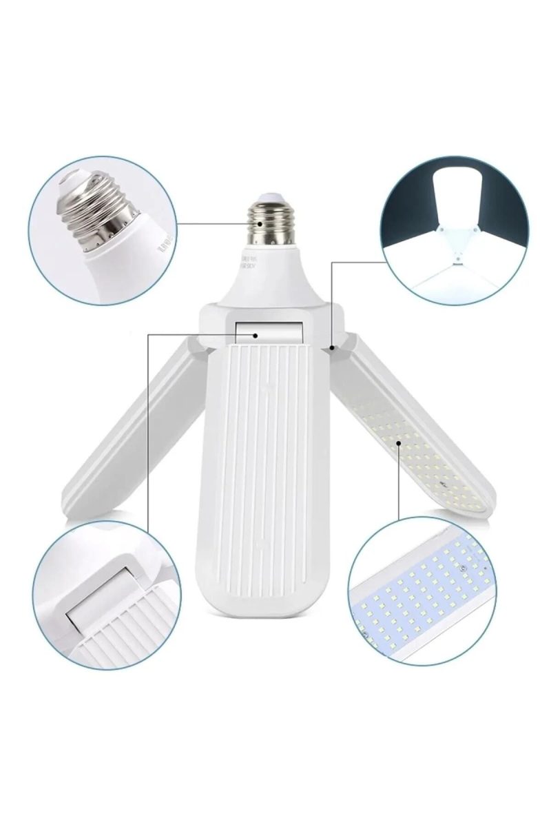 Pervane Ampül 45 W 3 Kollu Katlanır Pervane Led Ampül Tasarruflu Kanatlı Led Kapıda Ödeme - Görsel 3