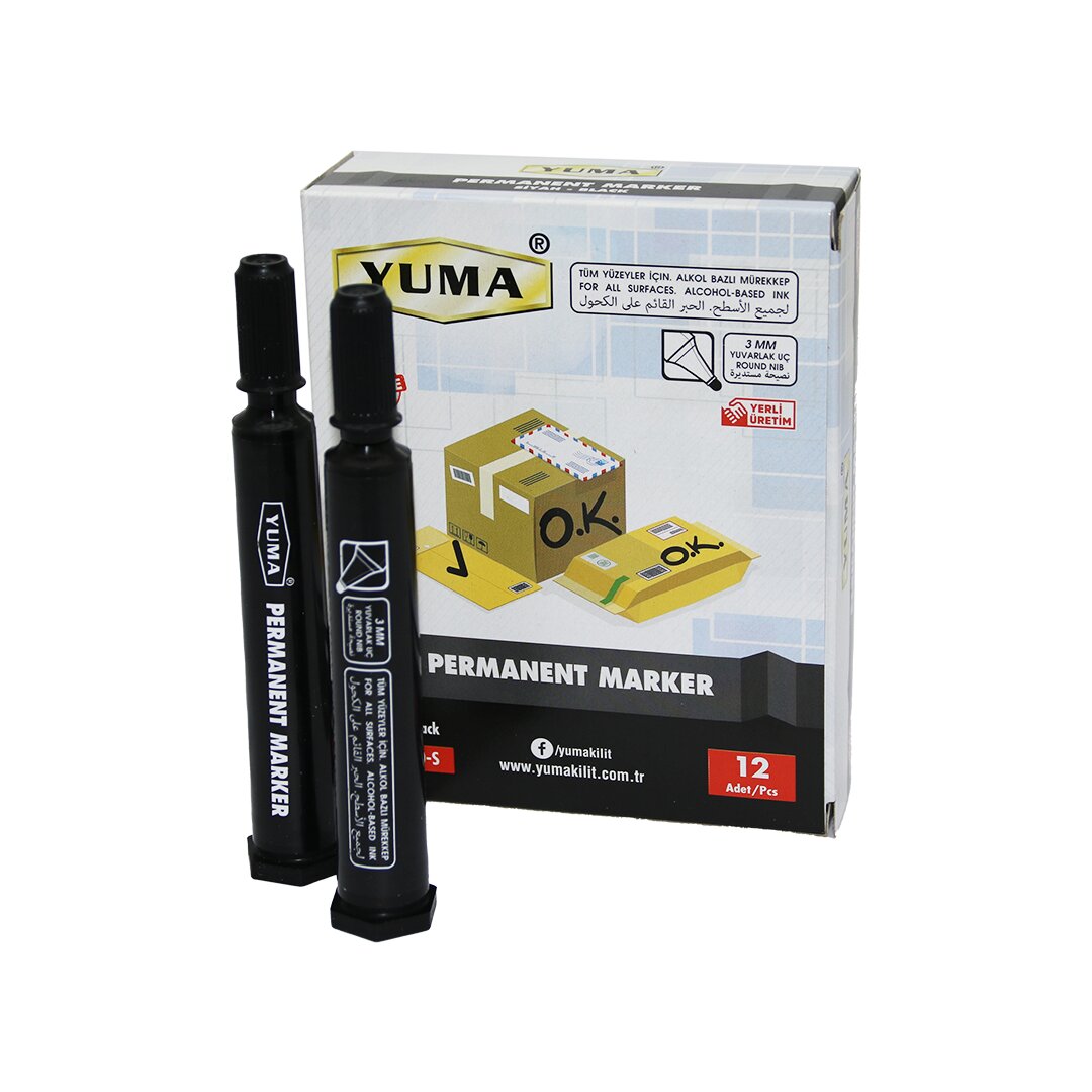 YUMA YM-790S SİYAH KOLİ KALEMİ 12 ADET Kapıda Ödeme