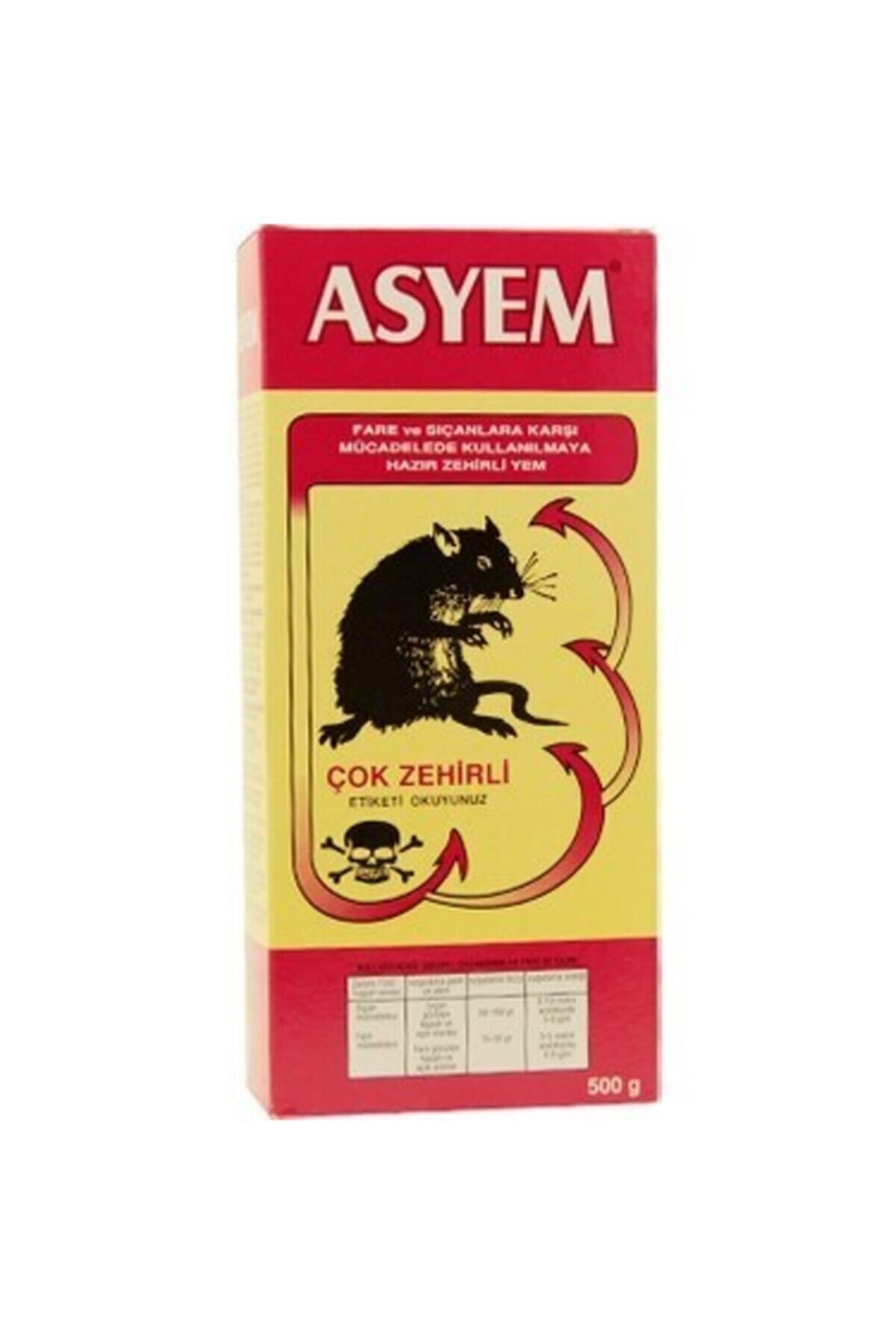 Asyem 500 Gr Fare Zehiri Çok Etkili Fare Ve Haşere Öldürücü Zehir Kapıda Ödeme