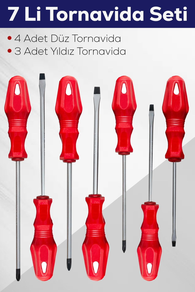 7'li Tornavida Seti (4 ADET DÜZ TORNAVİDA 3 ADET YILDIZ TORNAVİDA) Kapıda Ödeme