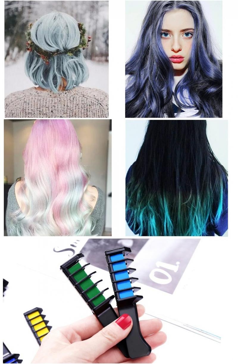 Hairchalk Mini Taraklı Saç Tebeşiri Seti ( 6 Lı Set ) Kapıda Ödeme - Görsel 2