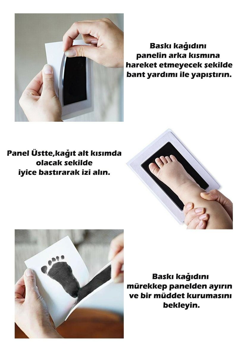Büyük Boy Bebek El Ve Ayak Izi Anı Baskı Seti Kapıda Ödeme - Görsel 2