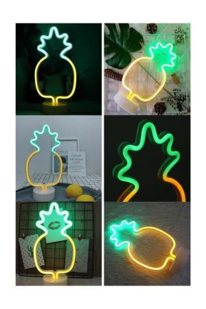 Ananas Model Neon Led Işıklı Masa Lambası Dekoratif Aydınlatma Gece Lambası kapıda ödem