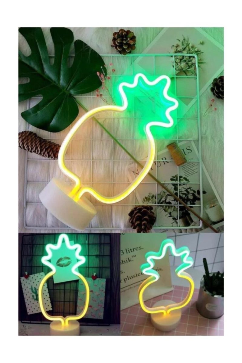 Ananas Model Neon Led Işıklı Masa Lambası Dekoratif Aydınlatma Gece Lambası Kapıda Ödeme - Görsel 2