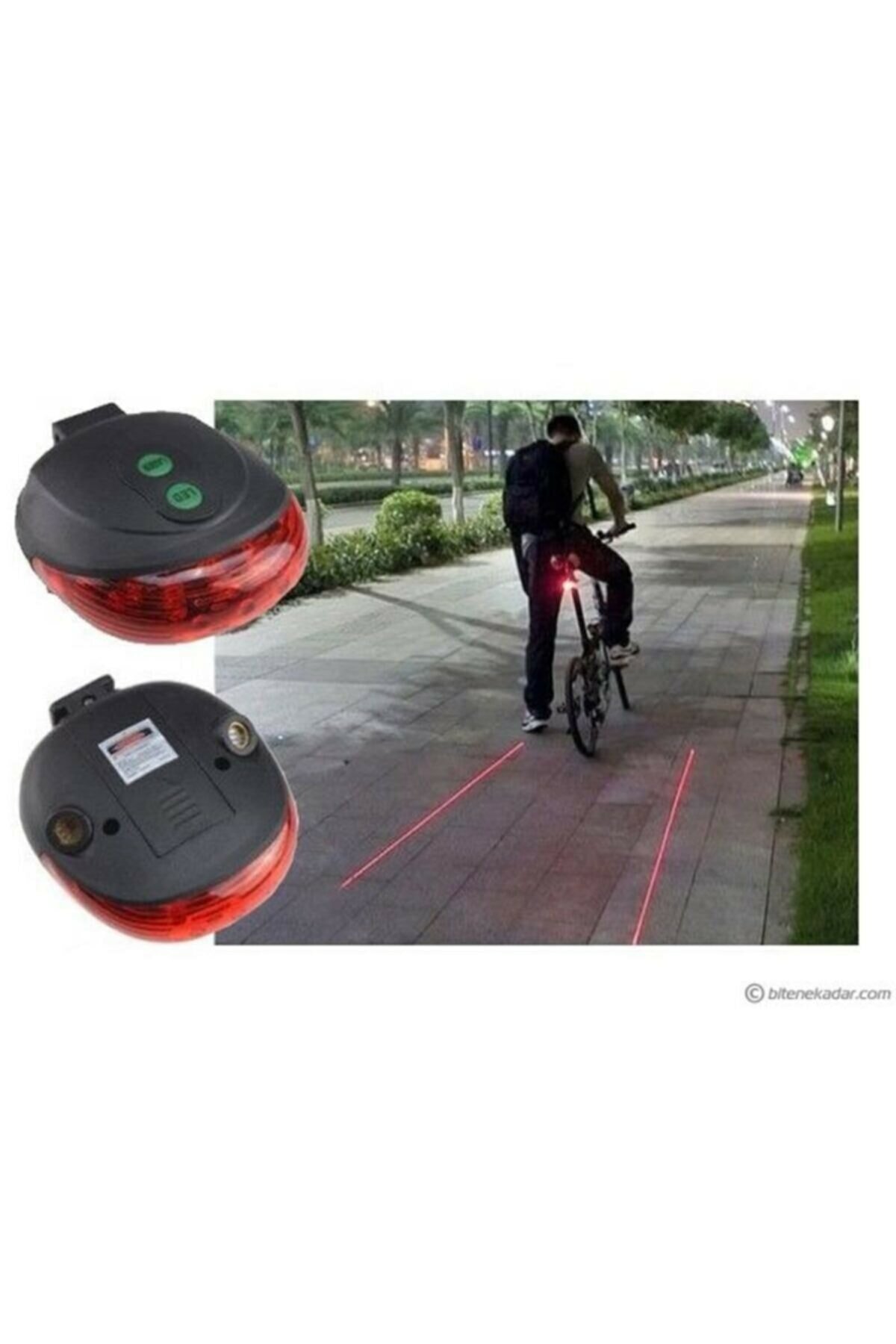Güvenli Lazer Şeritli Bisiklet Arka Stop Lambası Kapıda Ödeme - Görsel 2