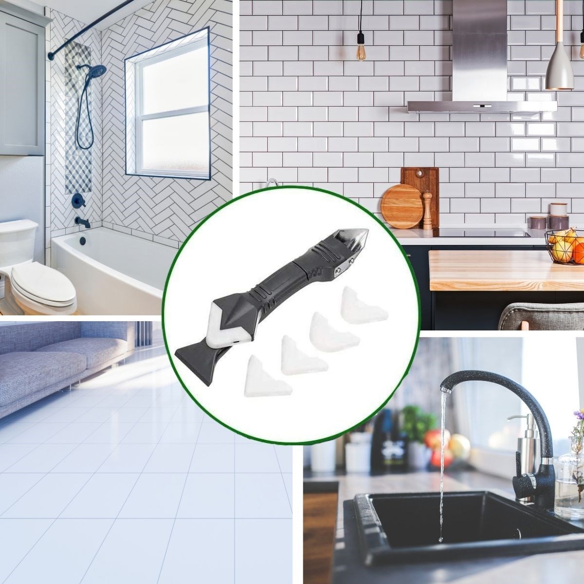 Fayans Derz Silikon Kazıyıcı Sıyırıcı Ve Uygulayıcı Aparat 3 ü 1 Arada Kapıda Ödeme - Görsel 2