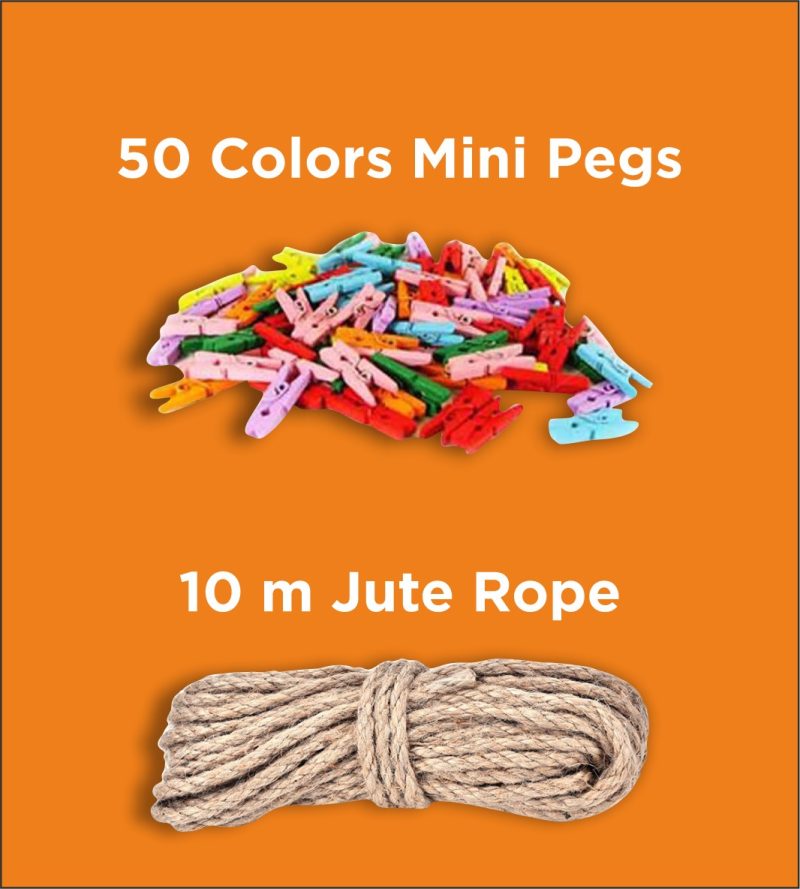 50 Adet Mini Mandal 10 Metre Jüt İpi kapıda ödem