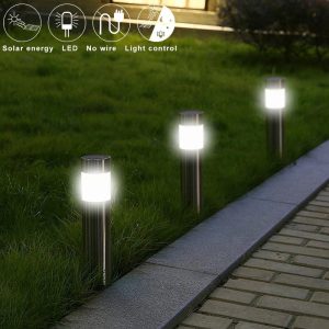 Boru Görünümünde Metal Gövdeli Güneş Enerjili Solar Bahçe Lambası 12 Li Set kapıda ödem