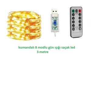 8 Fonksiyonlu Uzaktan Kumandalı Günışığı Saçak Led (3 Metre ) kapıda ödem