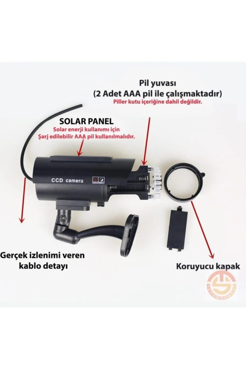 Güneş Enerjili Solar Sahte Kamera Solar Caydırıcı Kapıda Ödeme - Görsel 4