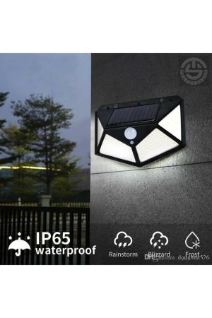 Hareket Sensörlü Güneş Enerjili Led Aydınlatma Dış Mekan Bahçe 100 Led Li kapıda ödem