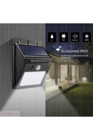 30 Led LiHareket Sensörlü Güneş Enerjili Led Aydınlatma Dış Mekan Bahçe kapıda ödem