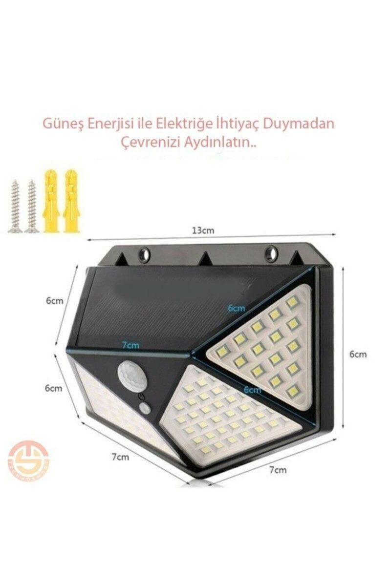 Hareket Sensörlü Güneş Enerjili Led Aydınlatma Dış Mekan Bahçe 100 Led Li Kapıda Ödeme - Görsel 2