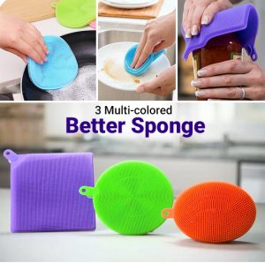 Better Sponge Anti Bakterial Silikon Bulaşık Süngeri (3 Adet) kapıda ödem