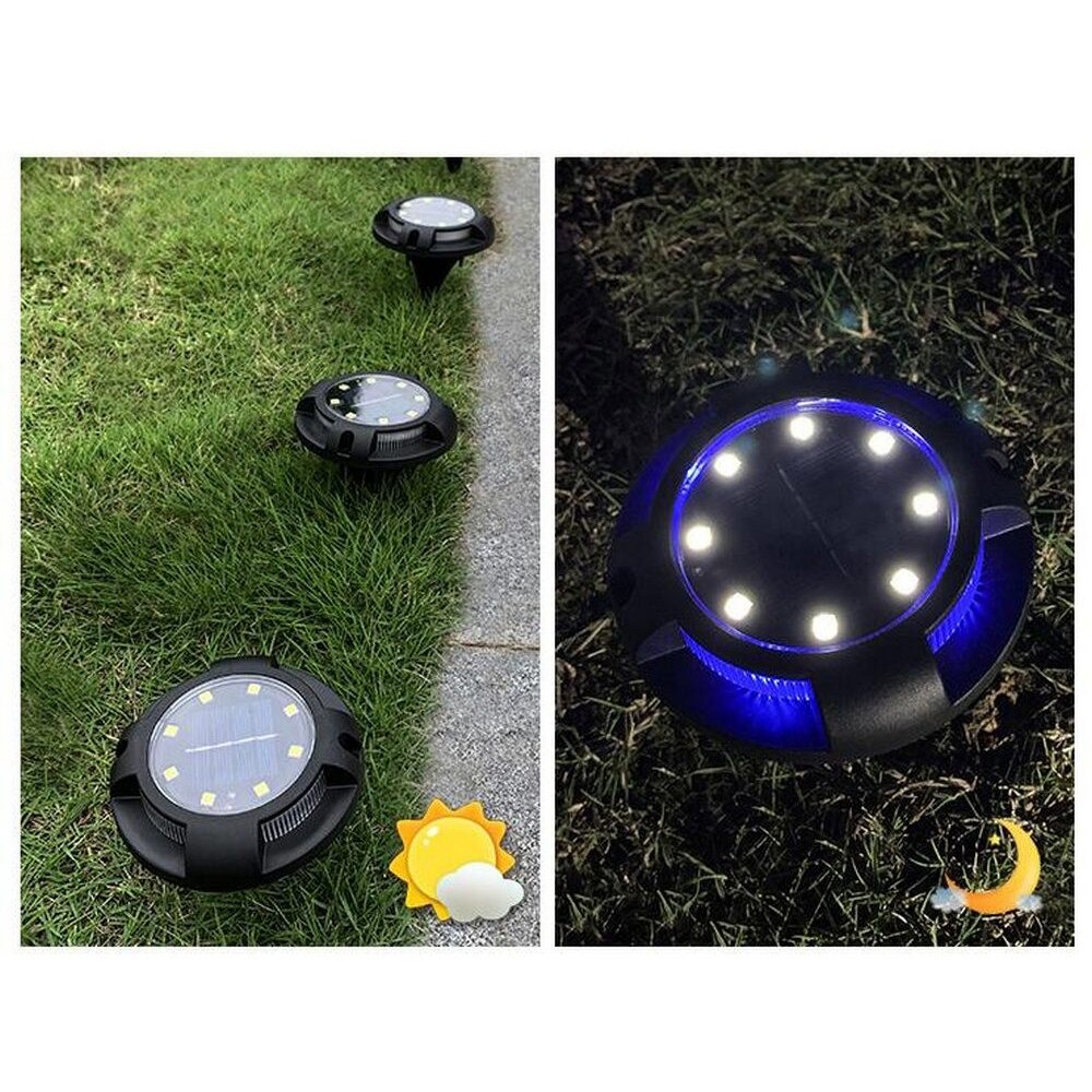 Dekoratif Solar Bahçe Zemin Yadınlatması 2 Fonksyonlu 12 Ledli ( 4 Adet ) Kapıda Ödeme - Görsel 2