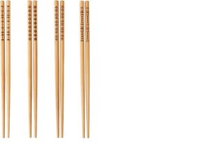 Desenli Organik Bambu Çin Çubuğu Chop Sticks 10 Çift kapıda ödem