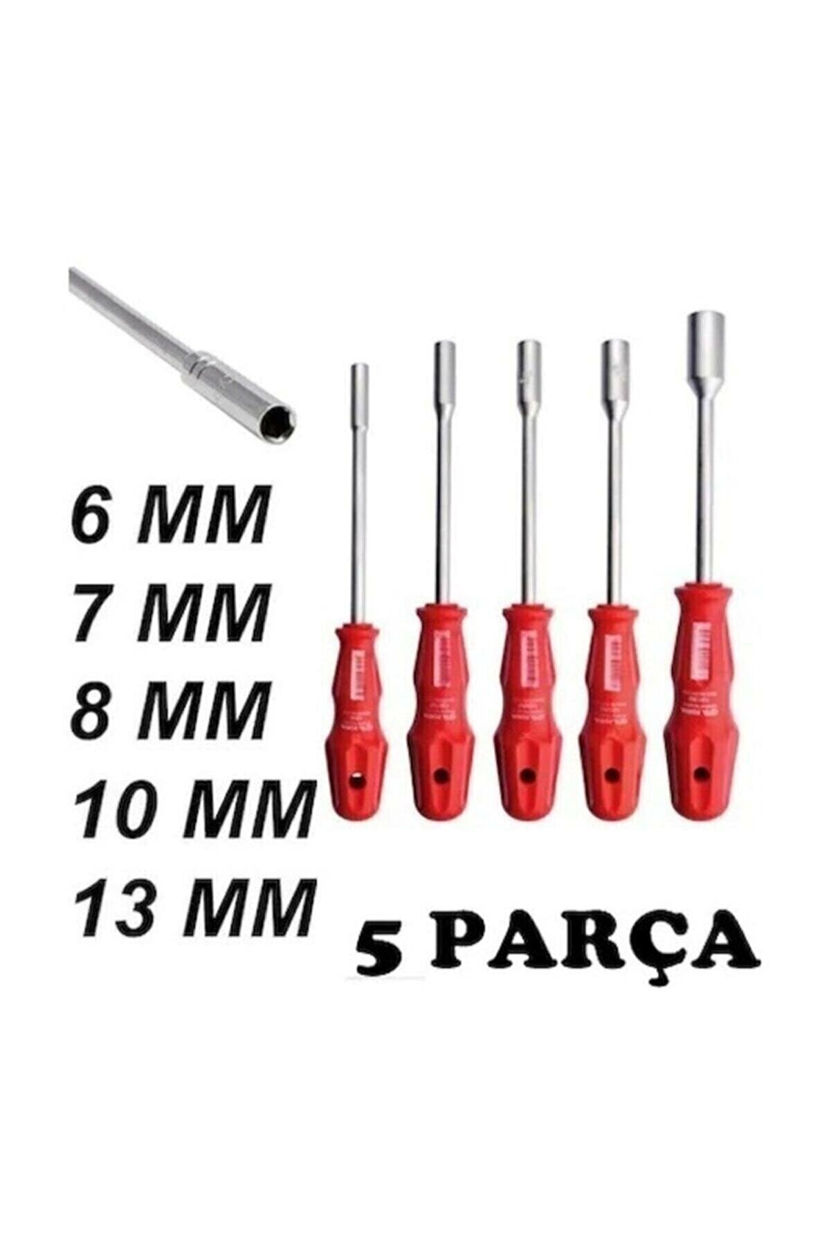 5 Adet Lokma Anahtar Tornavida 6/7/8/10/13/mm Metal Altıgen Kapıda Ödeme