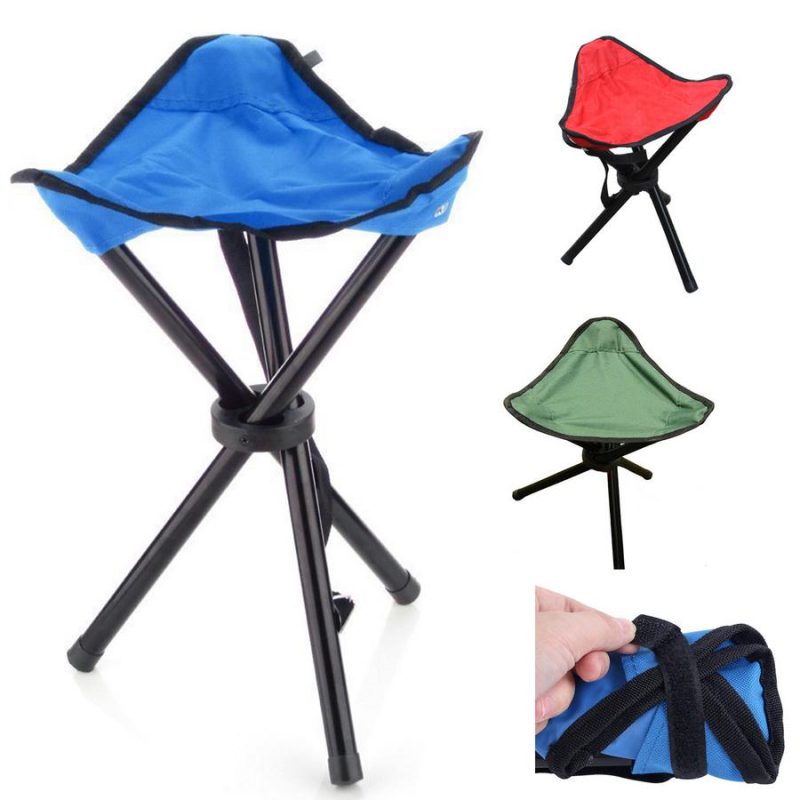 Hafif Taşınabilir Katlanır Tripod Üçgen Kamp Tabure - Görsel 4
