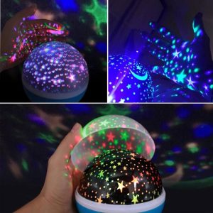 Starmaster Klc-03 3 X Kalem Pilli + 5 Volt Yıldız Yansıtmalı Küre Tip Gece Lambası kapıda ödeme