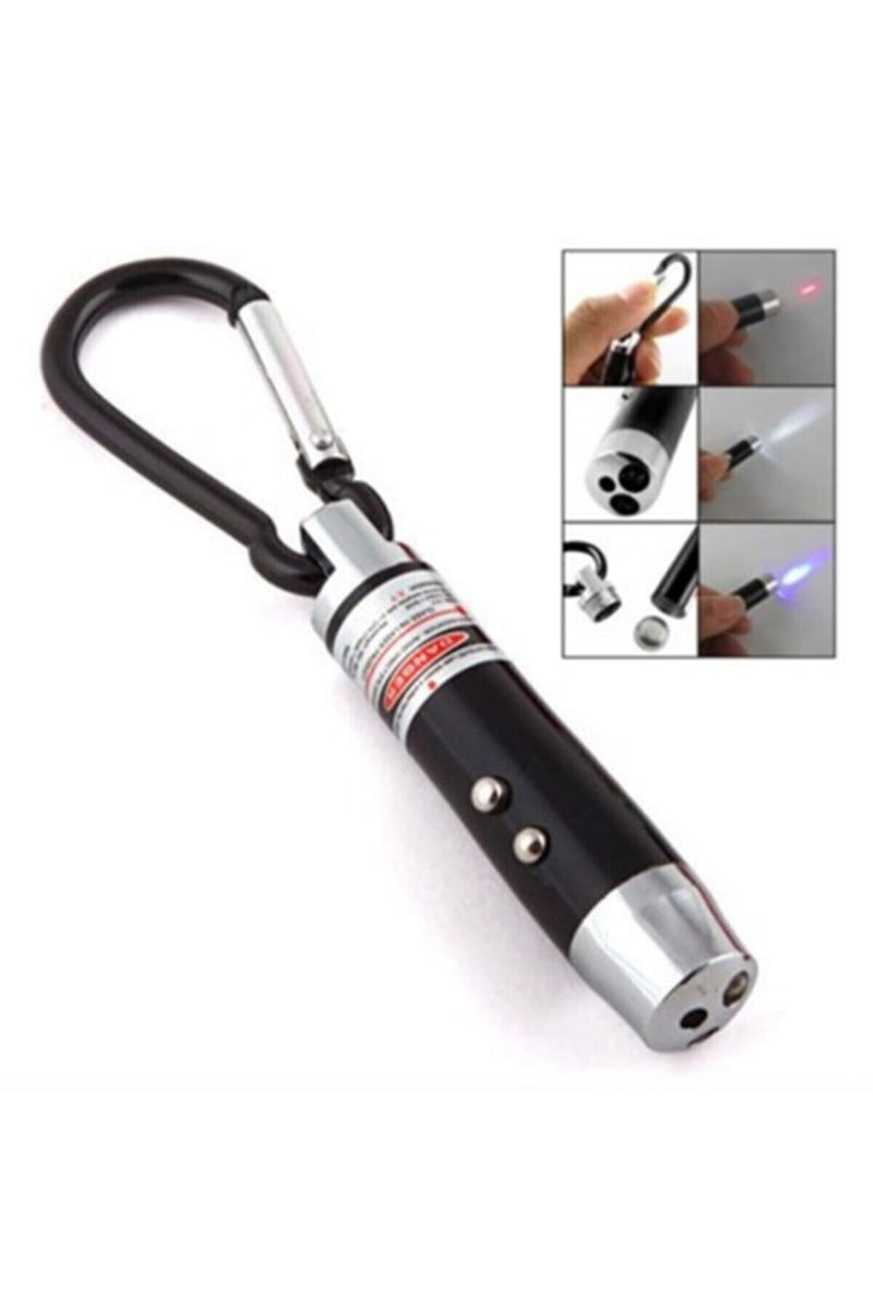 El Feneri Anahtarlık Işıklı Anahtarlık 3 Fonksyonlu Lazer Led Fener Kapıda Ödeme - Görsel 3