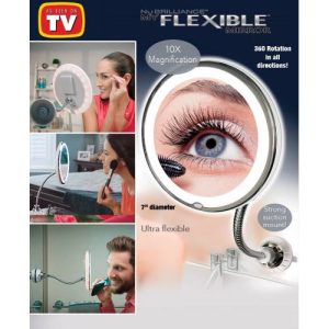 Mobee Flexible 10X Zoomlu Esnek Işıklı Makyaj Aynası kapıda ödeme