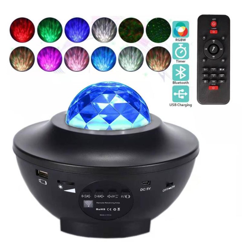 Starry Projektör Bluetooth Hoparlör+Sese Duyarlı Disko Topu+ USB Mp3 Çalar+Parti, Gece Lambası - Görsel 4