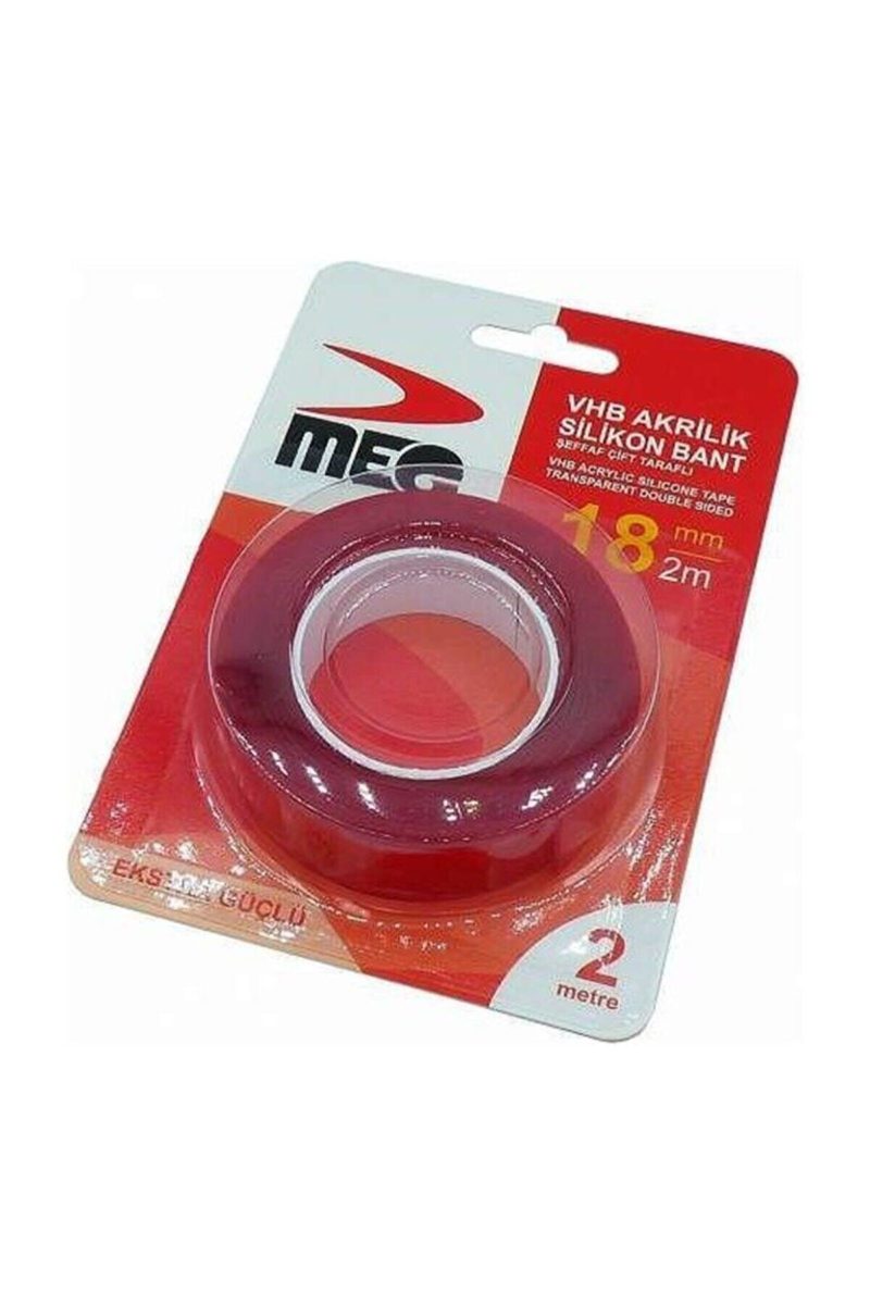 Meg Çift Taraflı Akrilik Silikonize Bant 18 mm x 2 metre Kapıda Ödeme
