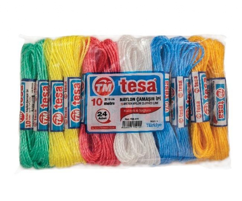 Temsan 10 Metre Naylon Çamaşır İpi 24'lü Kapıda Ödeme