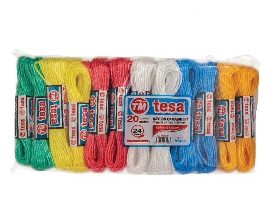 Temsan 20 Metre Naylon Çamaşır İpi 24'lü Kapıda Ödeme