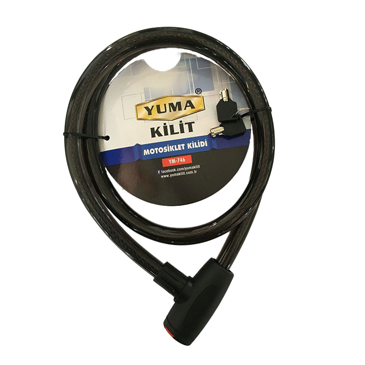 Yuma YM-746 150 Cm 20 mm Bisiklet / Motorsiklet Kilidi Kapıda Ödeme