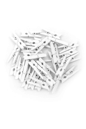 100'lü Beyaz Ahşap Mandal 2.5cm (10'lu Paket-1000 Adet)
